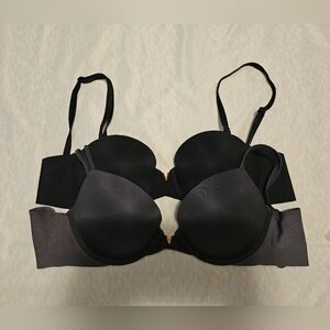 Victoria  Secret Push Up Bra Bundle Black,Grey Multi Way Bra Underwire, Sz 32C
